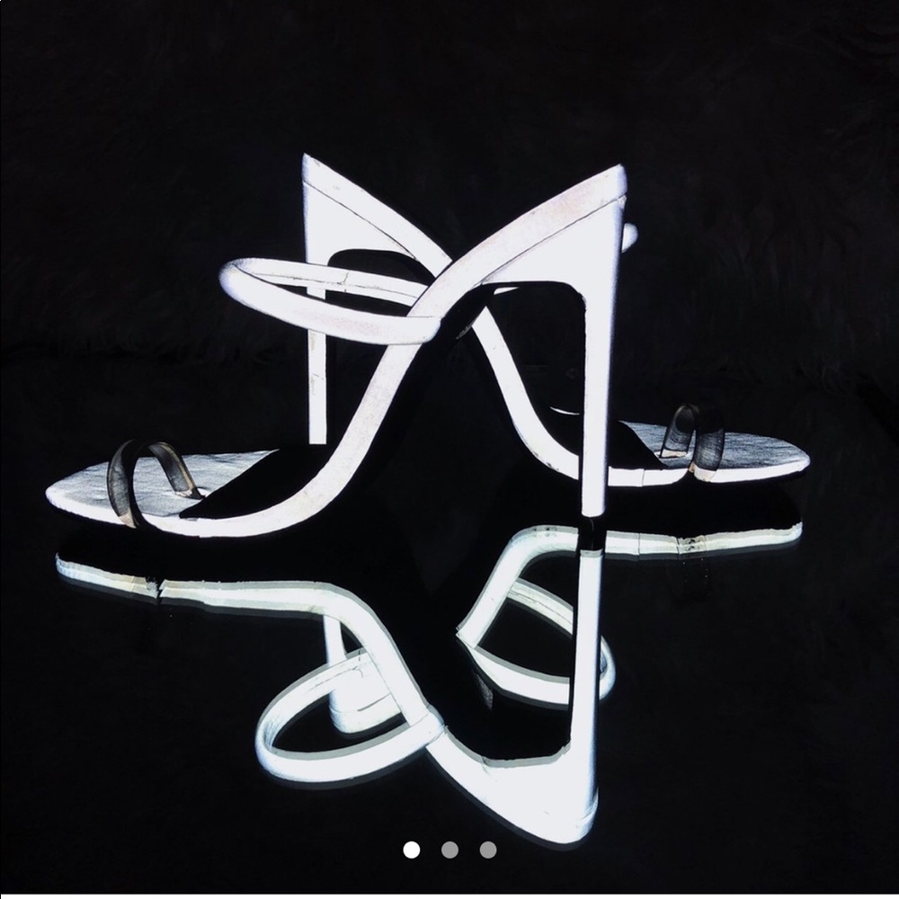 Reflective one strap heels